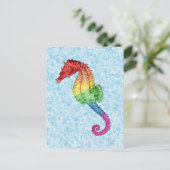 Rainbow Seahorse Briefkaart (Staand voorkant)