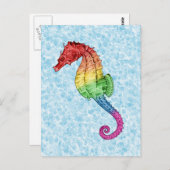 Rainbow Seahorse Briefkaart (Voorkant / Achterkant)
