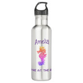 Rainbow Seahorse gepersonaliseerd Waterfles (Voorkant)