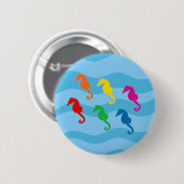 Rainbow Seapaarden Ronde Button 5,7 Cm (Voorkant /achterkant)