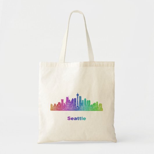 Rainbow Seattle skyline Tote Bag (Voorkant)