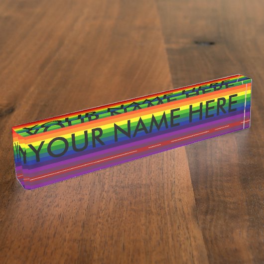 RAINBOW SELECTEER true! (striped design) ~ Naambordje (Zijkant)