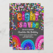 Rainbow Sequin Glitter 8 is een vibe-uitnodiging Kaart (Voorkant / Achterkant)