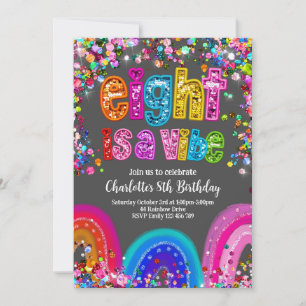 Rainbow Sequin Glitter 8 is een vibe-uitnodiging Kaart