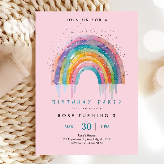 Rainbow Sequin Party Kaart