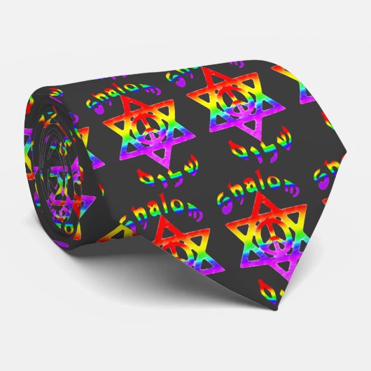 Rainbow Shalom-Stropdas Stropdas (Opgerold)