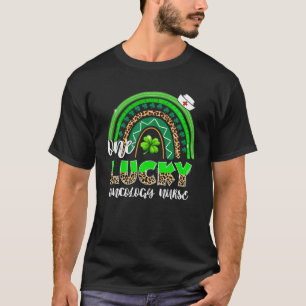 Rainbow Shamrock One Lucky Oncology Nurse St Patri T-shirt