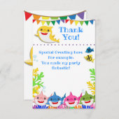 Rainbow Sharks Merci de fête d'anniversaire (Devant / Derrière)