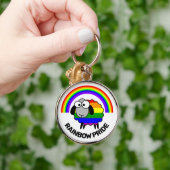 Rainbow Sheep Button Sleutelhanger (Hand)