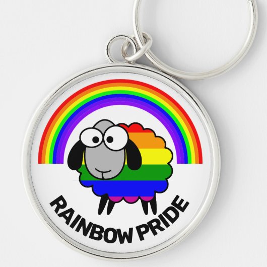 Rainbow Sheep Button Sleutelhanger (Voorkant)
