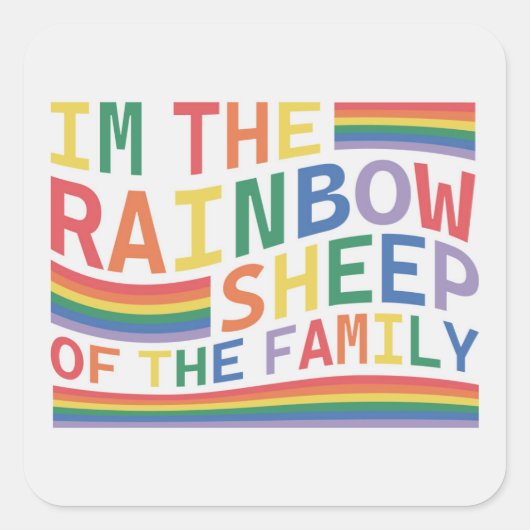Rainbow Sheep LGBT Sticker (Voorkant)