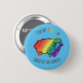 Rainbow Sheep Pin Ronde Button 5,7 Cm (Voorkant /achterkant)