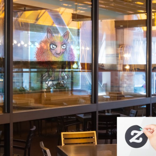 Rainbow Sheep Window Cling Raamsticker (Restaurant Raam)