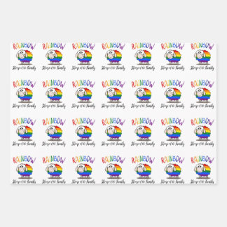 Rainbow Sheep Wrapping Paper Flat Sheet Set van 3