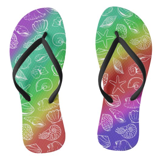 Rainbow Shellfish Patroon Teenslippers (Voetbed)