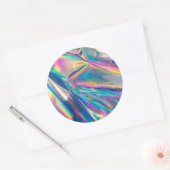 Rainbow Shimmer Metallic Paper Design Ronde Sticker (Envelop)
