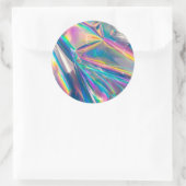 Rainbow Shimmer Metallic Paper Design Ronde Sticker (Tas)