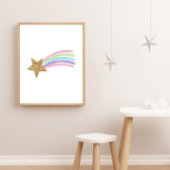 Rainbow Shooting Star Nursery Wall Decals Poster