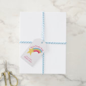 Rainbow Shooting Star Retro Valentijnsdag Cadeaulabel (Met Touw)