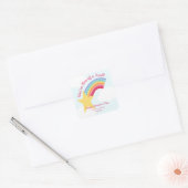 Rainbow Shooting Star Valentijn Vierkante Sticker (Envelop)