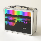Rainbow Silhouette Personnes Lunchbox personnalisé (Dos)