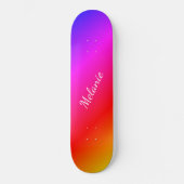 Rainbow Skateboard met aangepaste naamtekst (Voorkant)