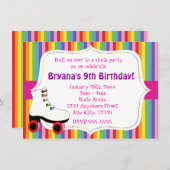 Rainbow Skating Schaats Uitnodiging (Voorkant / Achterkant)