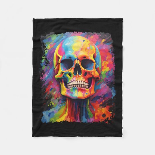 Rainbow Skeleton Anatomy Enge Halloween Fleece Deken (Voorkant)