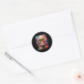 Rainbow Skeleton Anatomy Enge Halloween Ronde Sticker (Envelop)