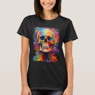 Rainbow Skeleton Anatomy Enge Halloween T-shirt