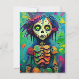Rainbow Skeleton Zombie Doll Briefkaart