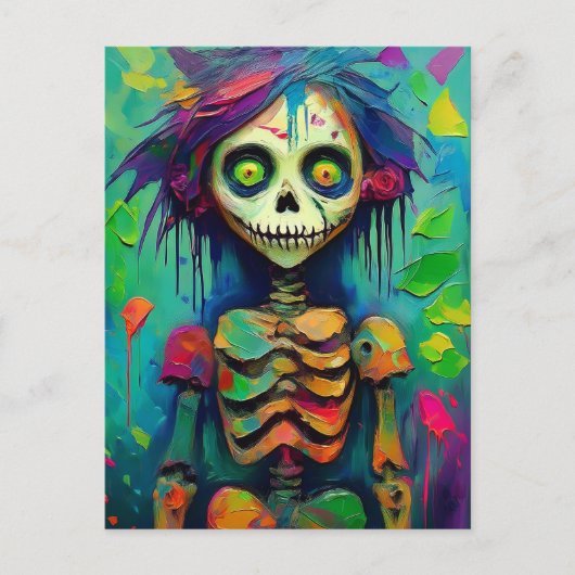 Rainbow Skeleton Zombie Doll Briefkaart (Voorkant)