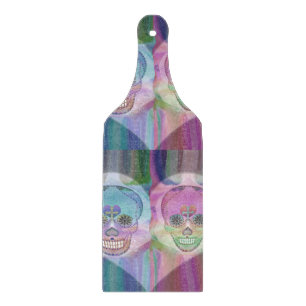 Rainbow Skull Couple Snijplank