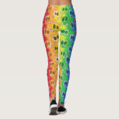 Rainbow Skull Crossbones in Pride Colors Leggings (Achterkant)