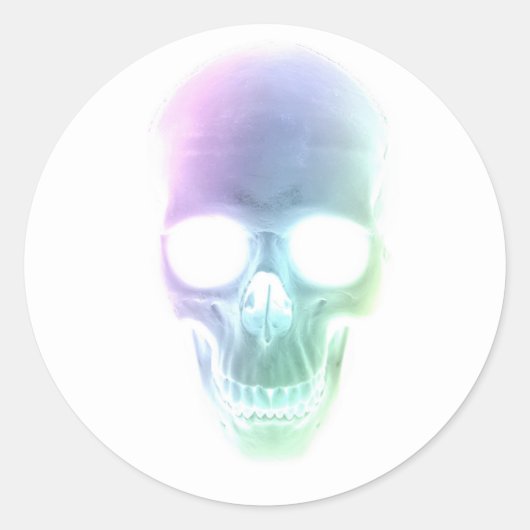 Rainbow Skull - Custom Background Ronde Sticker (Voorkant)