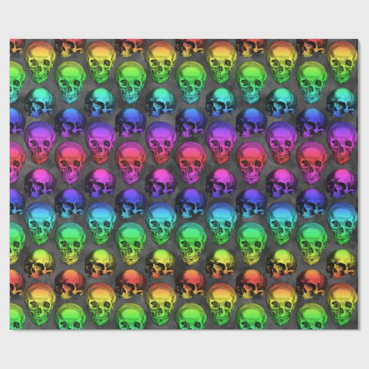 RAINBOW SKULL WRAPPING PAPIER (Vlak)