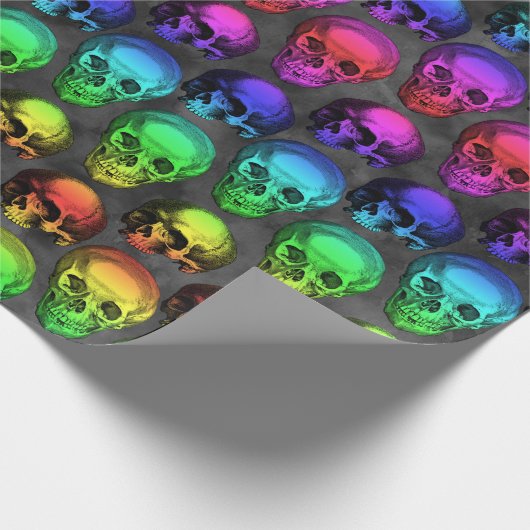 RAINBOW SKULL WRAPPING PAPIER (Hoek)