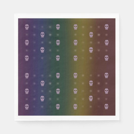 Rainbow Skulls Napkins Servet (Voorkant)