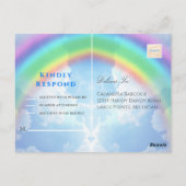 Rainbow Sky Beach Wedding RSVP Briefkaart (Achterkant)