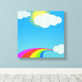 RAINBOW SKY CANVAS AFDRUK (Insitu (Houten vloer))