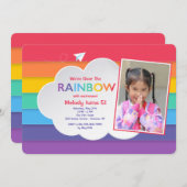 Rainbow Sky Fotouitnodiging Kaart (Voorkant / Achterkant)