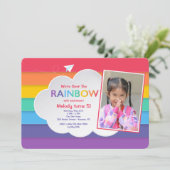 Rainbow Sky Fotouitnodiging Kaart (Staand voorkant)