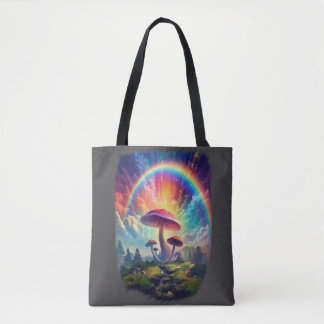 Rainbow Sky Mushroom Canvas tas