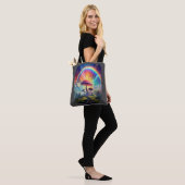 Rainbow Sky Mushroom Canvas tas (Op model)