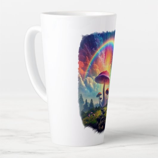 Rainbow Sky Mushroom Latte Mok (Linkerhoek)