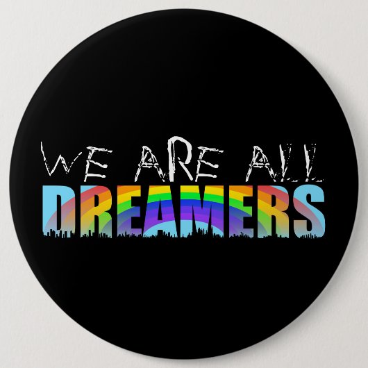 Rainbow Skyline Daca Dreamweaver Black Button (Voorkant)