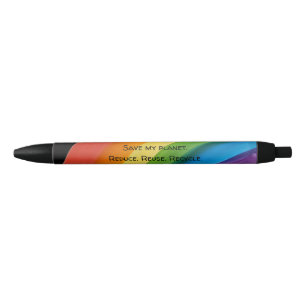 RAINBOW Sla mijn planeet (aanpasbaar) Zwarte Inkt Pen