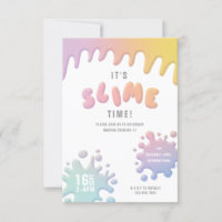 Rainbow slibparty-uitnodiging