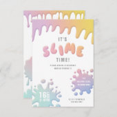 Rainbow slibparty-uitnodiging (Voorkant / Achterkant)