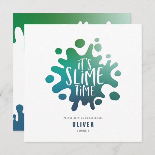 Rainbow slibparty-uitnodiging (Voorkant / Achterkant)